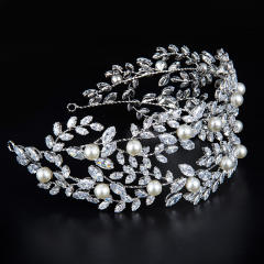 Luxury cubic zircon setting copper headdresses