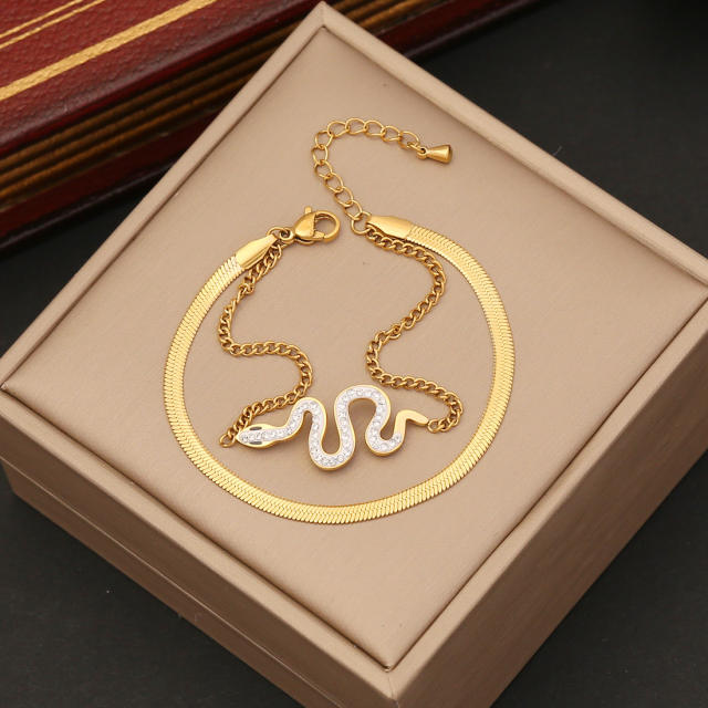 Personality snake symbol snake chain stainless steel bracelet