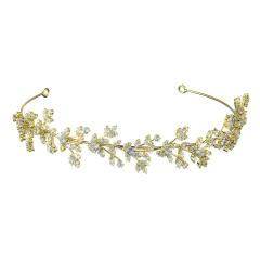 Elegant cubic zircon flower copper headdresses