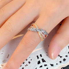Cross design cubic zircon setting diamond rings