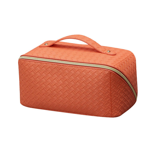 PU leather large capacity cosmetic bag
