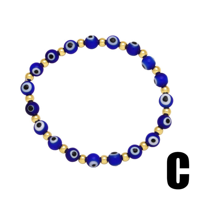 Classic blue evil eye beads copper bracelet