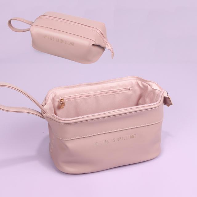 INS PU leather large capacity cosmetic bag