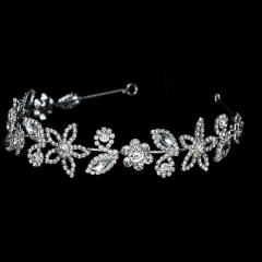 Concise cubic zircon flower wedding headdresses