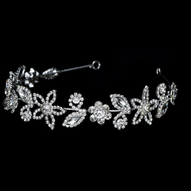 Concise cubic zircon flower wedding headdresses