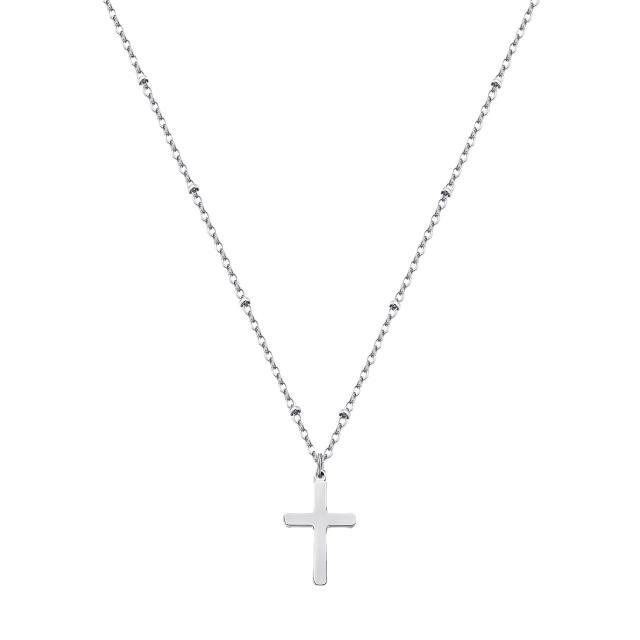Dainty cross pendant stainless steel necklace