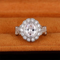 Oval cubic zircon vintage diamond rings