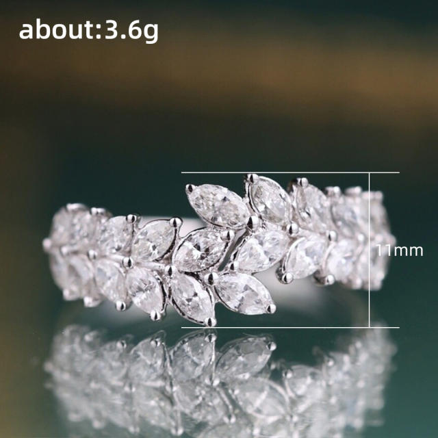 INS Elegant cubic zircon copper diamond rings