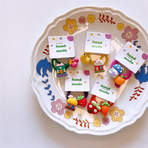 Korean fashion spring color hair ties for kids