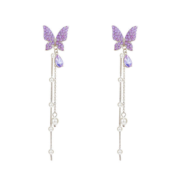 Elegant butterfly tassel earrings