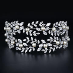 Luxury cubic zircon setting copper headdresses