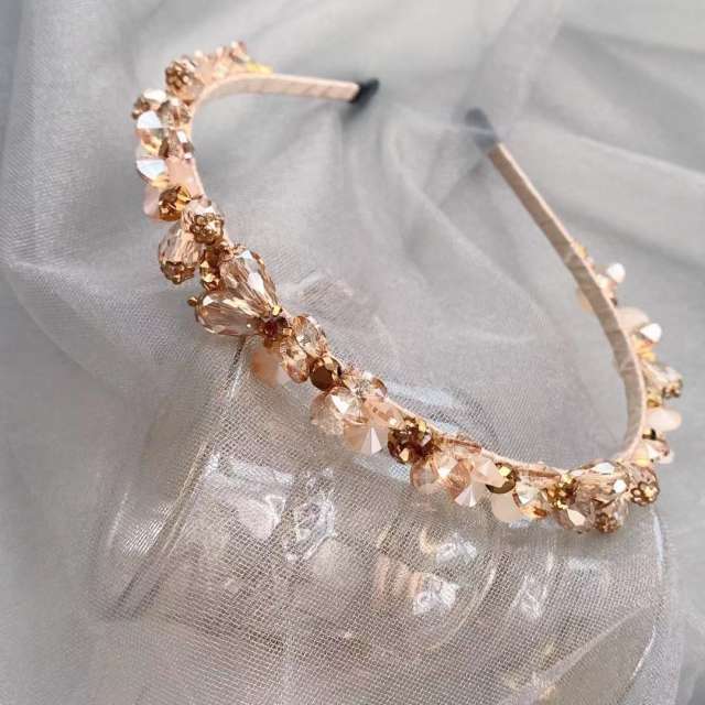 Baroque trend crystal beads handmade headband