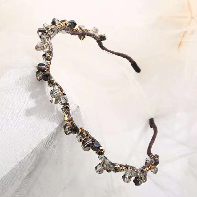 Baroque trend crystal beads handmade headband