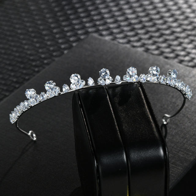 Simple design cubic zircon wedding headband