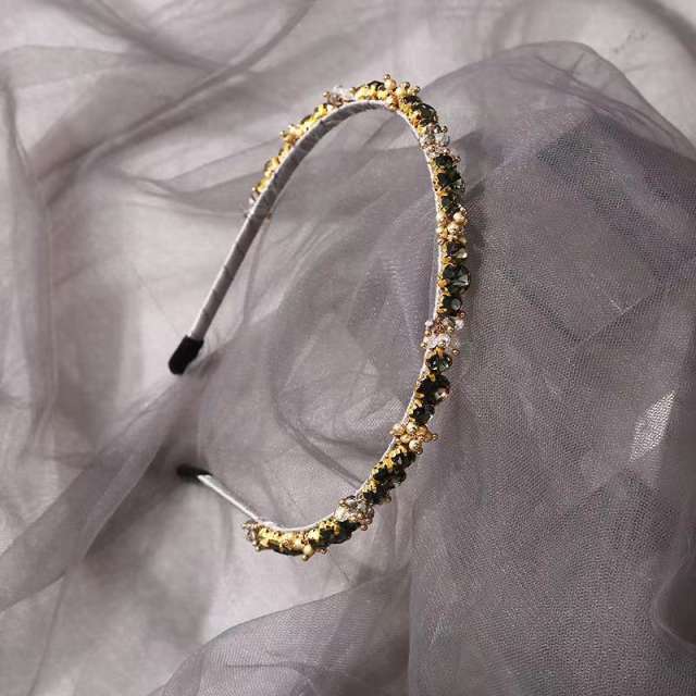 Baroque trend crystal beads handmade headband