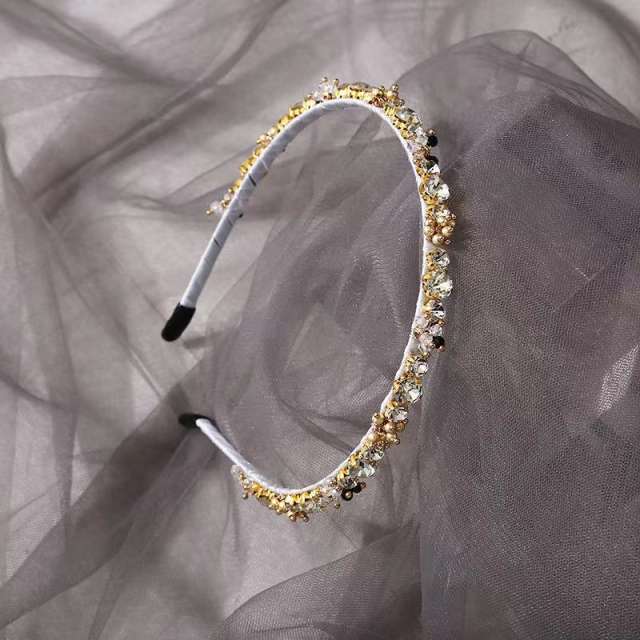 Baroque trend crystal beads handmade headband