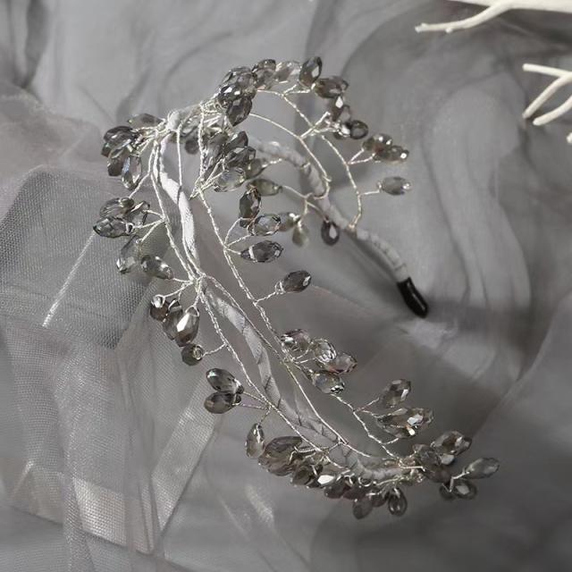 Korean fashion handmade crystal beads headband