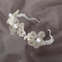 Luxury handmade beads flower wedding headband