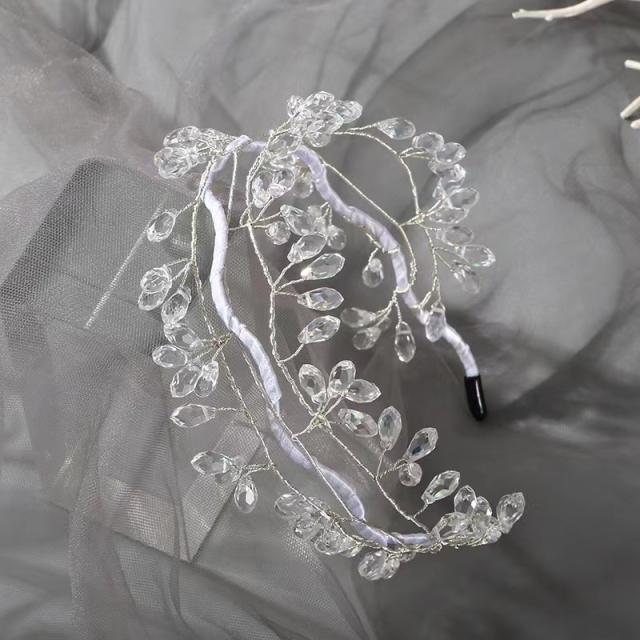 Korean fashion handmade crystal beads headband