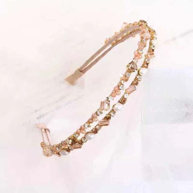 Baroque trend crystal beads handmade headband