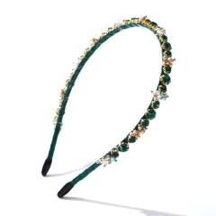 Baroque trend crystal beads handmade headband