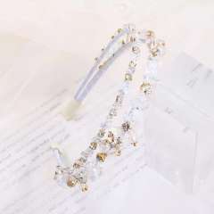 Baroque trend crystal beads handmade headband