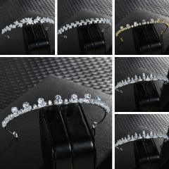 Simple design cubic zircon wedding headband