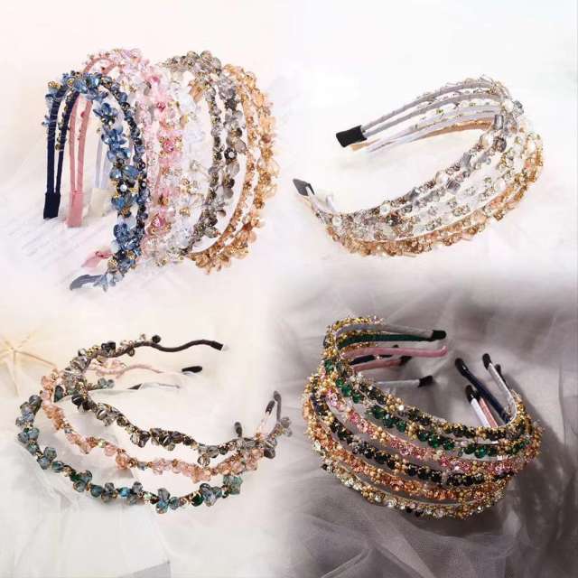 Baroque trend crystal beads handmade headband