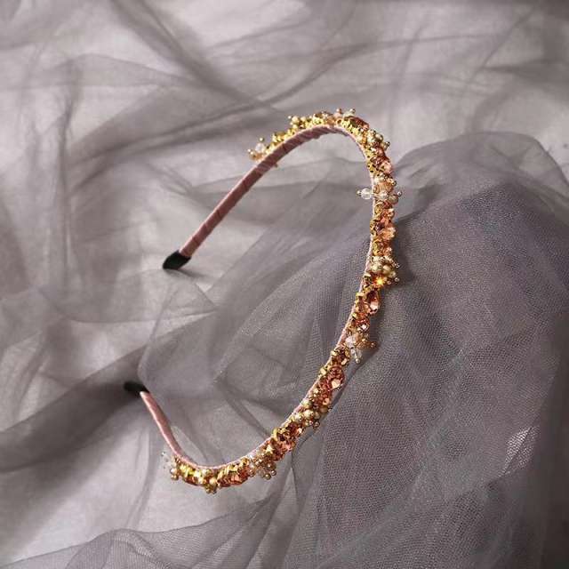 Baroque trend crystal beads handmade headband