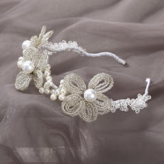 Luxury handmade beads flower wedding headband