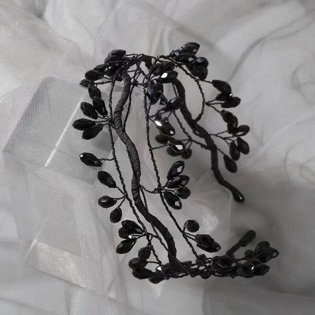 Korean fashion handmade crystal beads headband