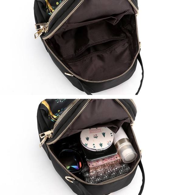 National pattern nylon crossbody bag