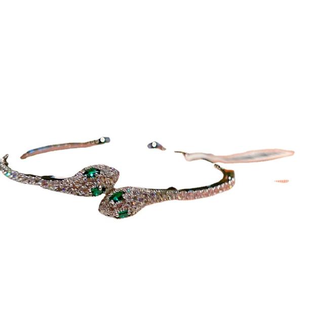 Luxury full cubic zircon snake copper bangle