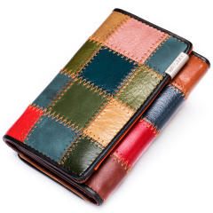 Natural pattern leather wallet