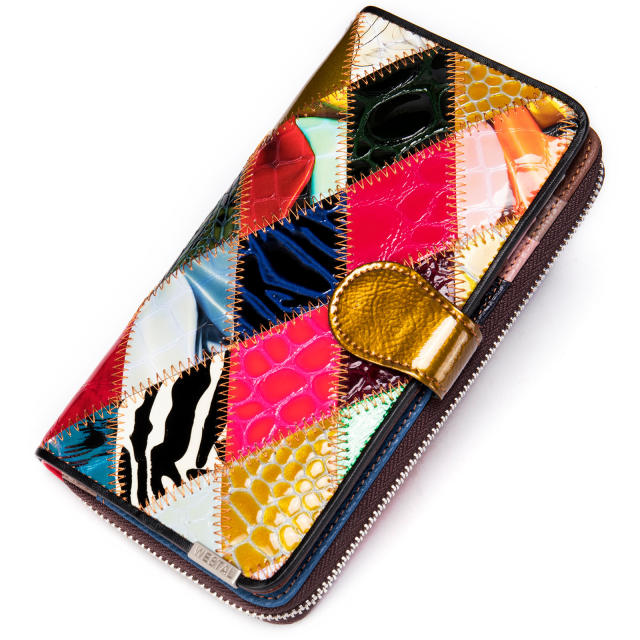 Natural pattern leather wallet