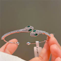 Luxury full cubic zircon snake copper bangle