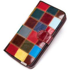 Natural pattern leather wallet
