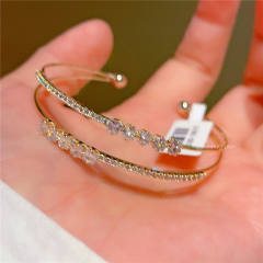 14K gold plated copper cubic zircon bangle