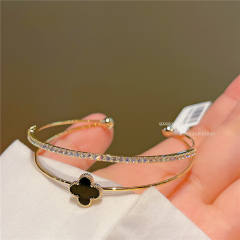Sweet black colver two layer cubic zircon bangle