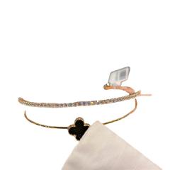 Sweet black colver two layer cubic zircon bangle