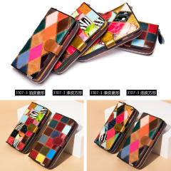 Natural pattern leather wallet