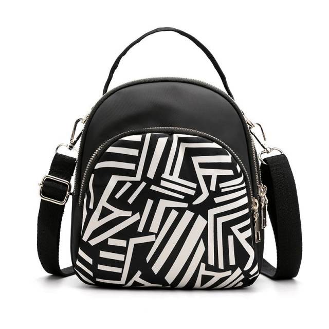 National pattern nylon crossbody bag