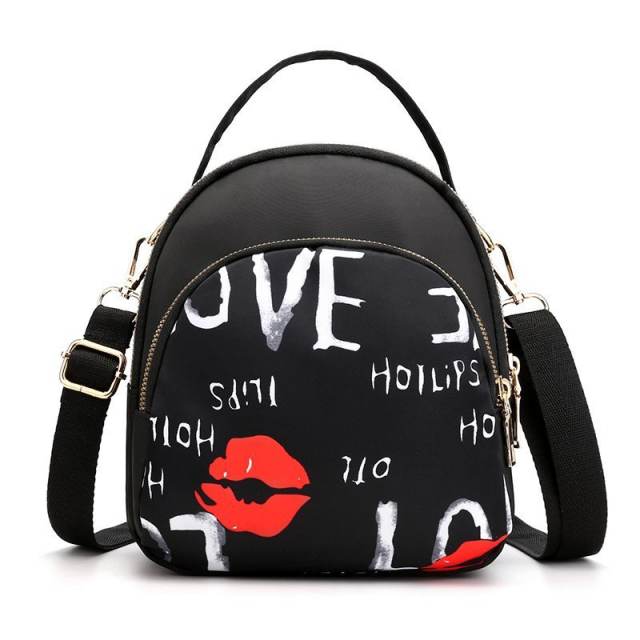 National pattern nylon crossbody bag