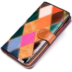 Natural pattern leather wallet