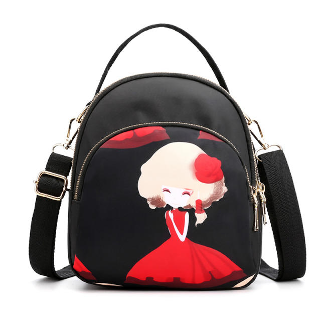National pattern nylon crossbody bag