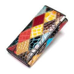 Natural pattern leather wallet
