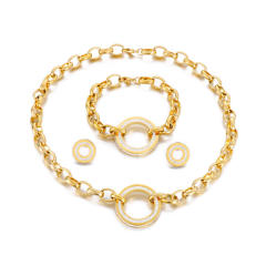 Chunky stainless steel necklace set