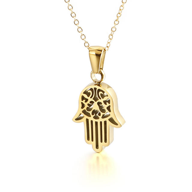 Chic hasma pendant stainless steel necklace set