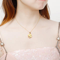 Sweet clover stainless steel necklace set