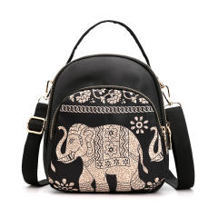 National pattern nylon crossbody bag